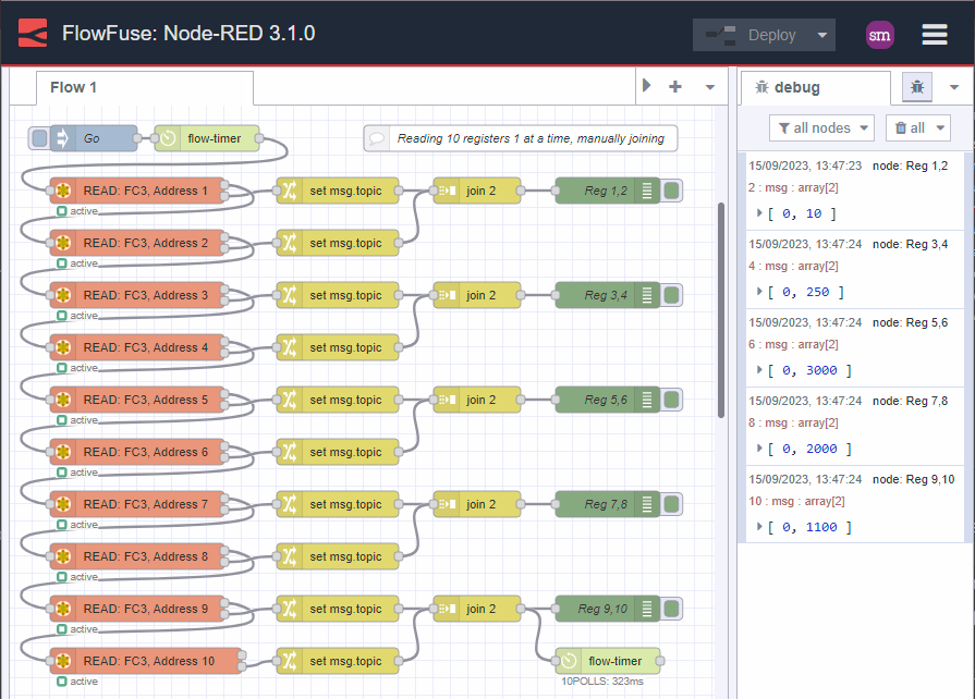 image showing 10 individual reads